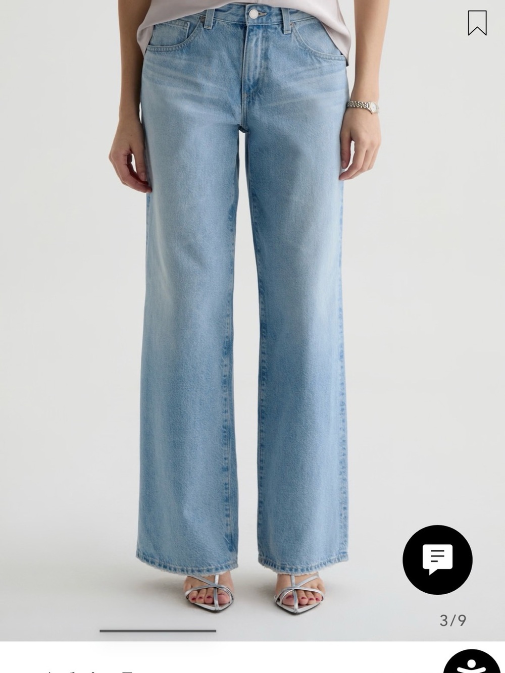 AG Adriano Goldschmidt, light Blue Wide Leg Adria Jeans